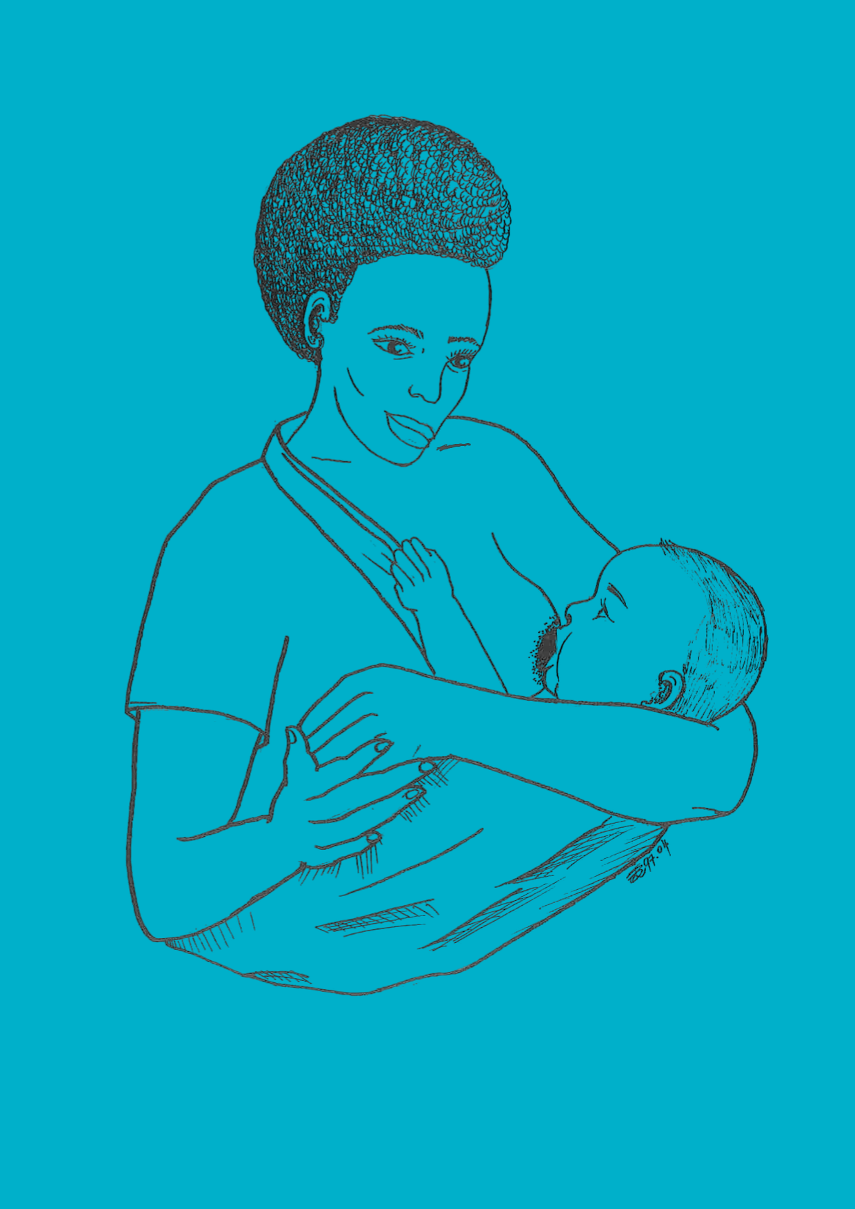 Bébé en train d'être allaité; Baby being breastfed